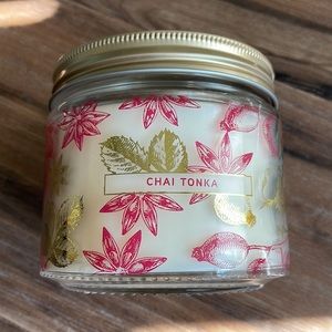 NWT Bellevue Luxury Chai Tonka 12oz Candle Glass Jar with Lid